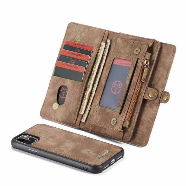 CaseMe Lompakkokotelo 11-kortti Apple iPhone 14 - Ruskea