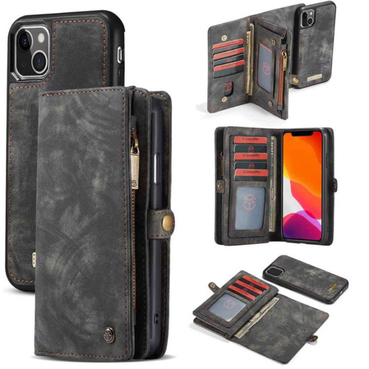 Multi Wallet CaseMe 11-kort Apple iPhone 14 Max - Sort/Grå