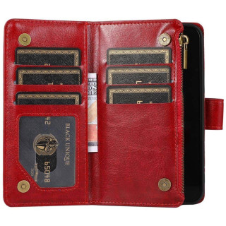 Kaksoiskäänto Zipper 9-kortti Apple iPhone 14 Max - Punainen
