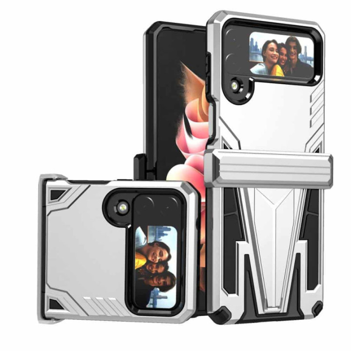 Shockproof case 3in1 Samsung Galaxy Z Flip 4 - Silver