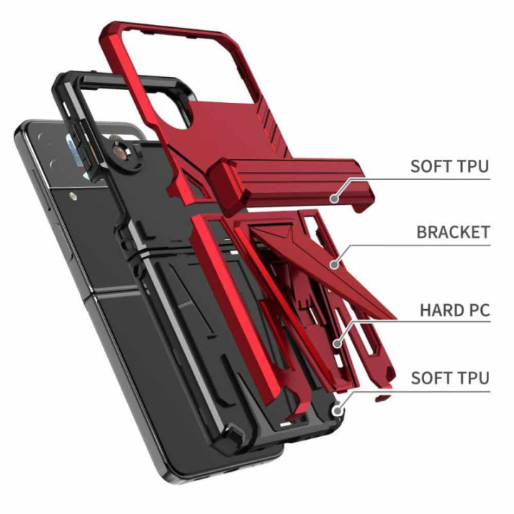 Stødsikker cover 3in1 Samsung Galaxy Z Flip 4 - Rød