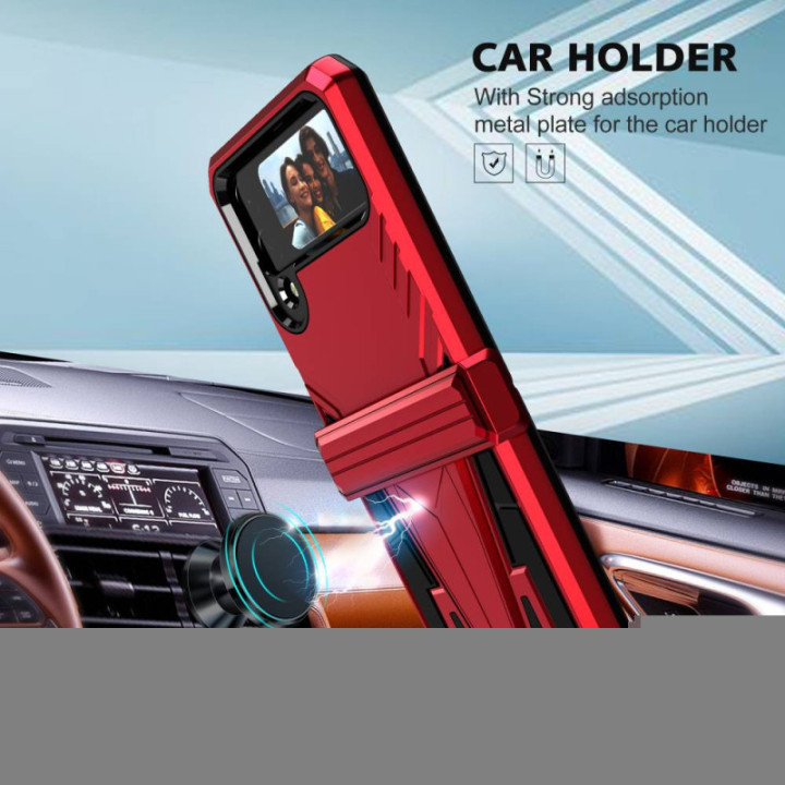 Stødsikker cover 3in1 Samsung Galaxy Z Flip 4 - Rød