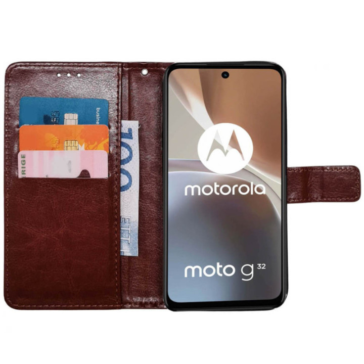 Handyhülle 3-Karten Motorola Moto G32 - Braun