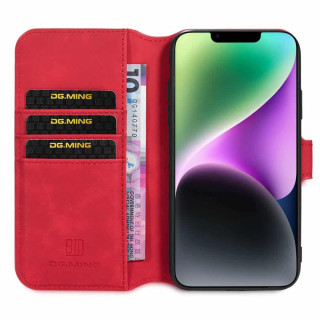 DG-Ming Handyhülle 3-Karten Apple iPhone 14 - Rot