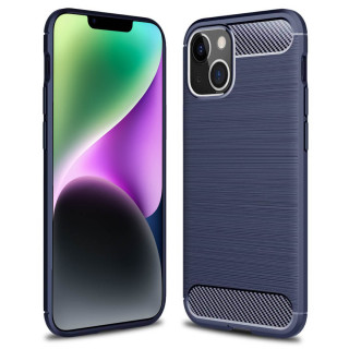 Børstet silikone cover Apple iPhone 14 - Blå