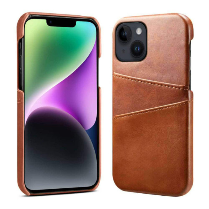Retro Case with Cardslots Apple iPhone 14 Plus - Brown
