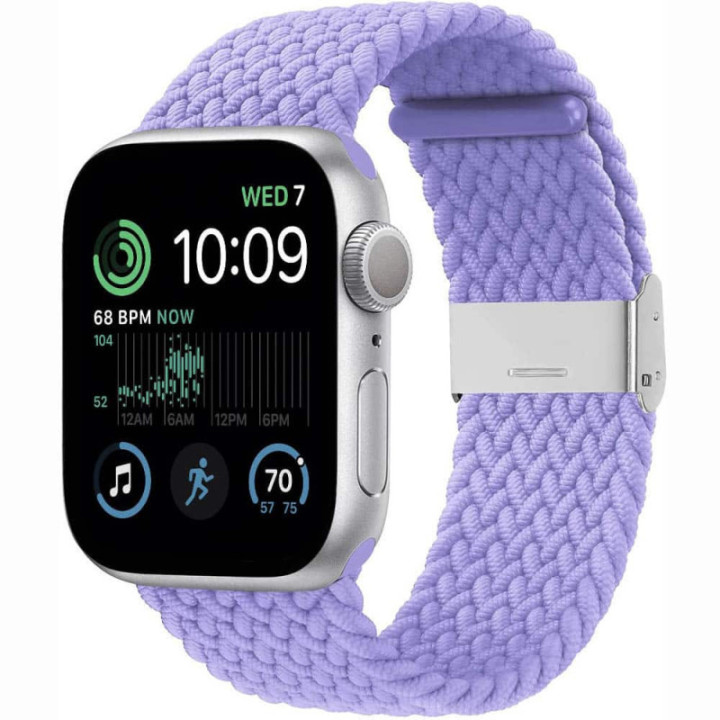 Geflochtenes Elastisches Armband Apple Watch SE 2022 44mm - lightpurple