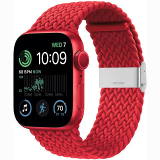 Flätat Elastiskt Armband Apple Watch SE 2022 44mm - Mörkröd