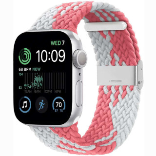 Flettet elastisk armbånd Apple Watch SE 2022 44mm - pinkwhite