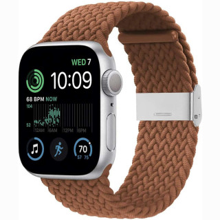 Punottu elastinen rannekoru Apple Watch SE 2022 44mm - ruskea