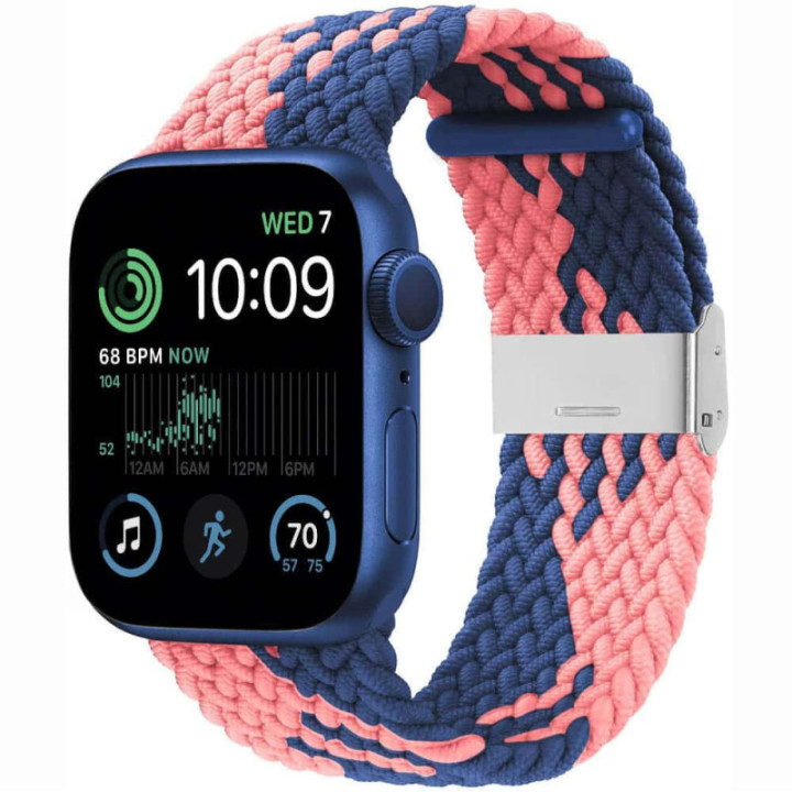 Punottu elastinen rannekoru Apple Watch SE 2022 44mm - bluepowder