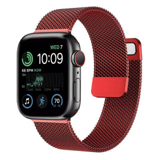 Milanese armbånd Apple Watch 7 (41mm) - Rød