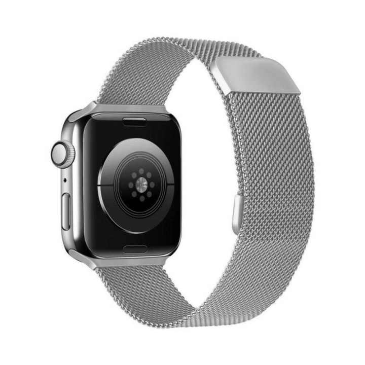 Milanese Armband Apple Watch 7 (45mm) - Silver
