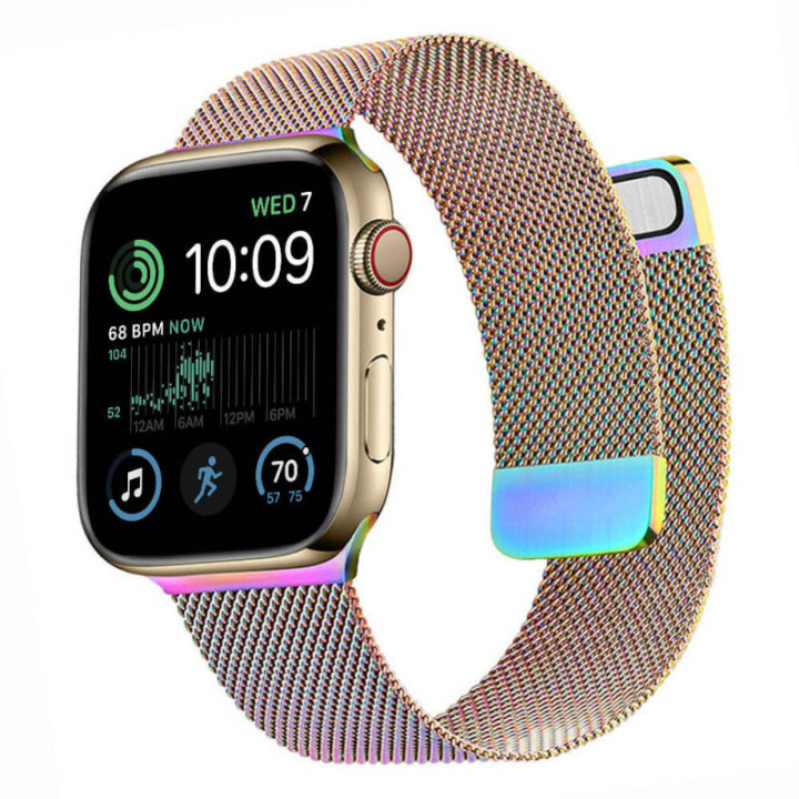 Milanese Armband Apple Watch 7 (45mm) - Rainbow