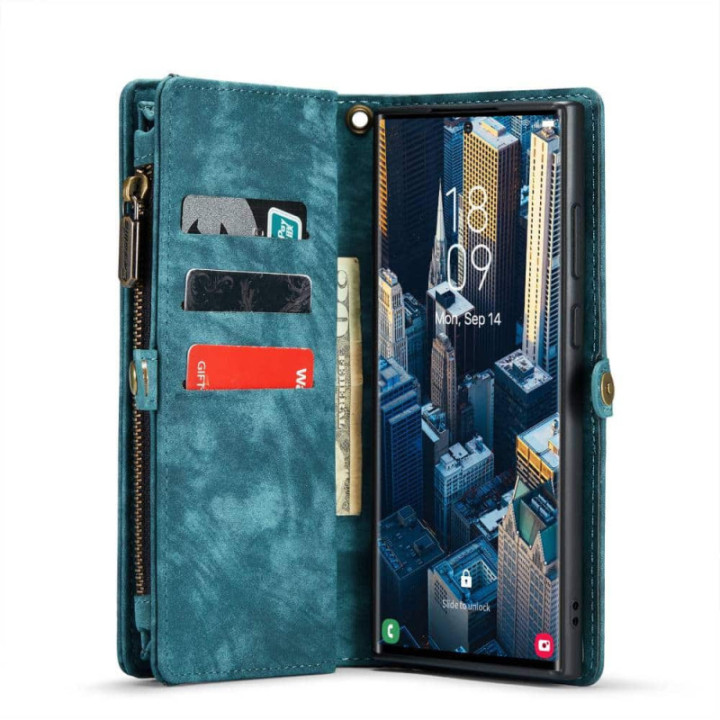 CaseMe Lompakkokotelo 11-kortti Samsung Galaxy S23 Ultra - Sininen