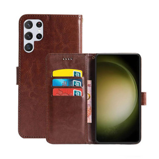Mobil lommebok 3-kort Samsung Galaxy S23 Ultra - Brun