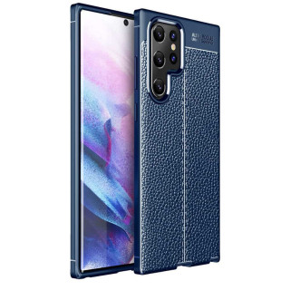 Nahkakuvioitu TPU kuori Samsung Galaxy S23 Ultra - Sininen