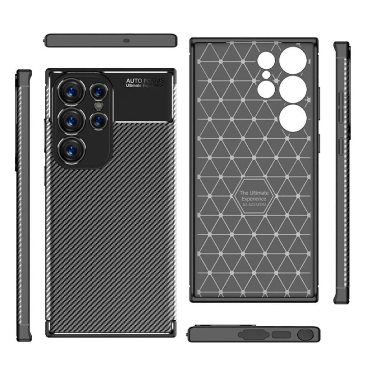 Carbon Silikonhülle Samsung Galaxy S23 Ultra - Schwarz