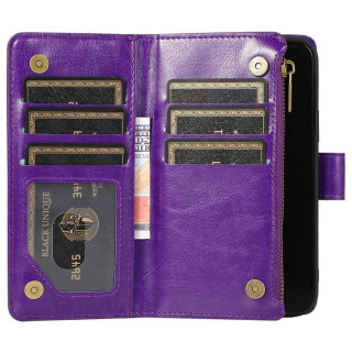 Zipper Handy Hülle 9-Karten Samsung Galaxy S23 Ultra - Violett