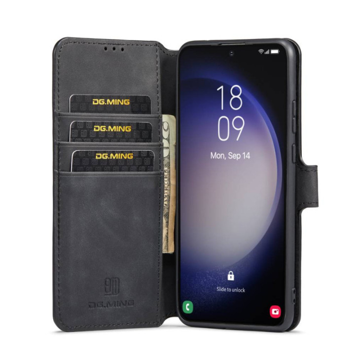 DG-Ming Lommebokdeksel 3-kort Samsung Galaxy S23 Plus - Sort