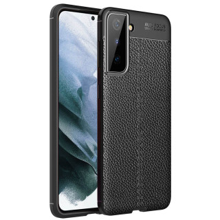 Läder mönstrat TPU skal Samsung Galaxy S23 Plus - Svart