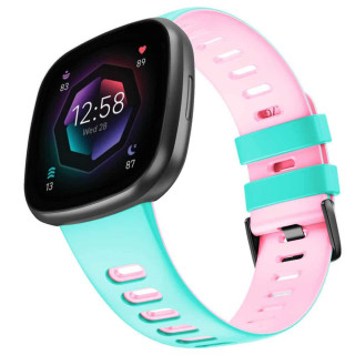 Twin Sport Rannekoru Armband Fitbit Sense - Minttu/vaaleanpunainen