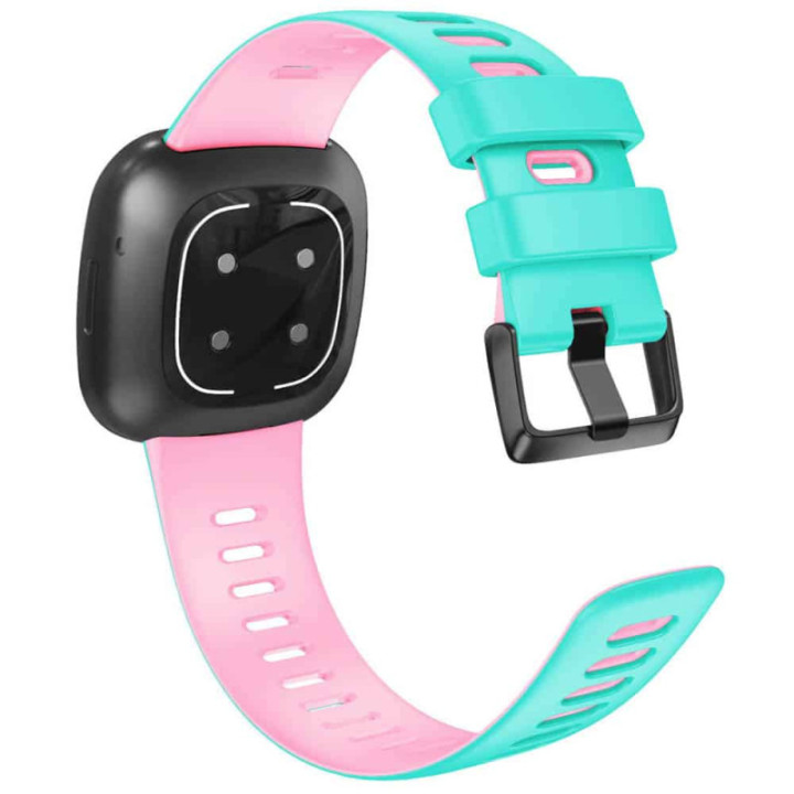 Twin Sport Rannekoru Armband Fitbit Sense - Minttu/vaaleanpunainen