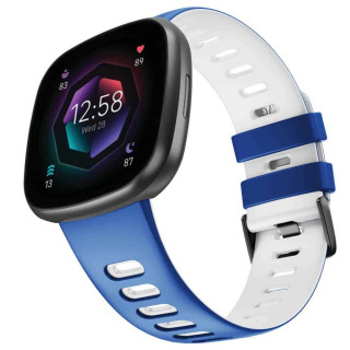 Twin Sport armbånd Fitbit Sense - Blå/hvit