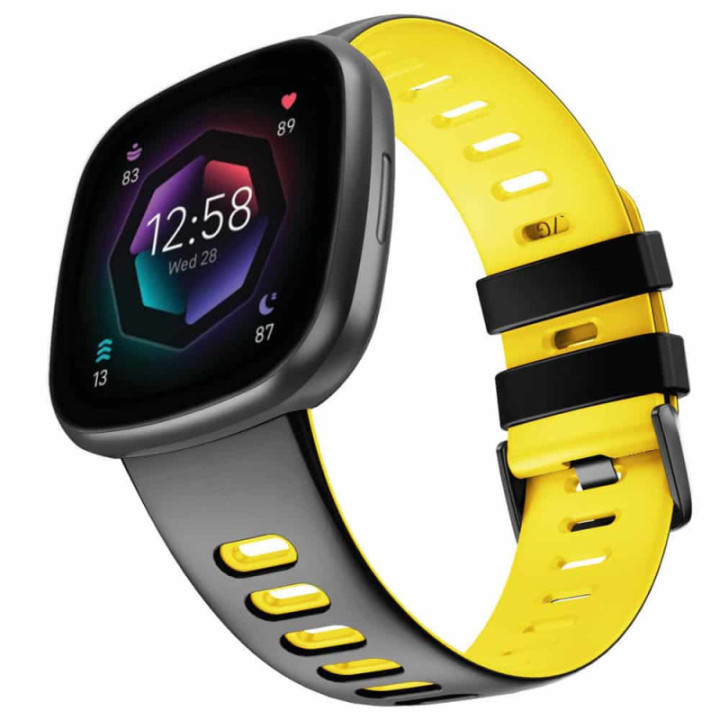 Twin Sport armbånd Fitbit Sense - Svart/gul