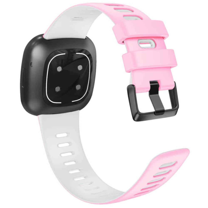 Twin Sport Rannekoru Armband Fitbit Sense - Vaaleanpunainen/valkoinen