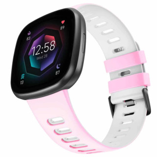 Twin Sport Armbånd Fitbit Sense 2 - Lyserød/hvid