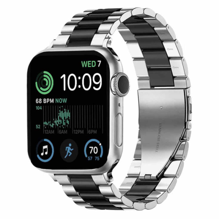 Edelstahl armband Apple Watch SE 2022 (40mm) - Silber/Schwarz