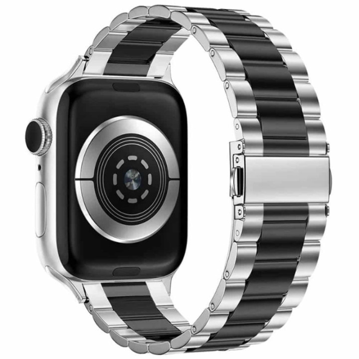 Armband rostfritt stål Apple Watch 8 (45mm) - Silver/Svart