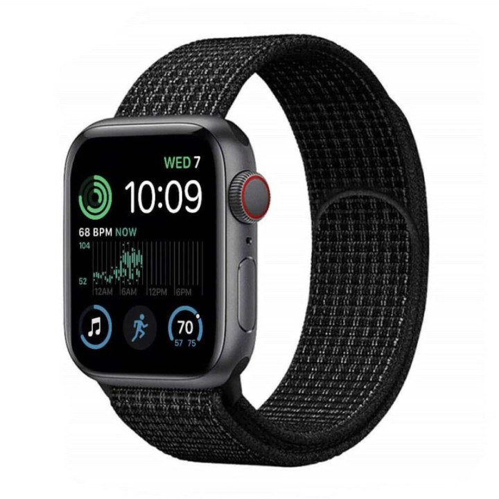 Nailon Rannekoru Apple Watch 8 (41mm) - Musta / valkoinen