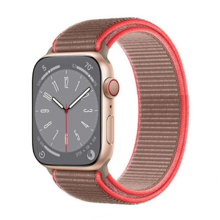 Nylon Armband Apple Watch 8 (41mm) - Neon pink