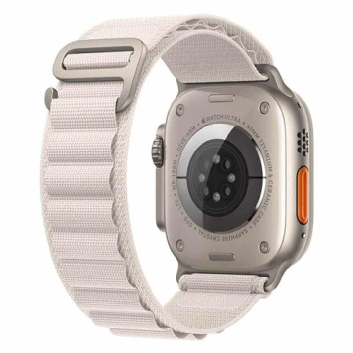 Artic Elastisk nylon armbånd Apple Watch Ultra (49mm) - Starlight