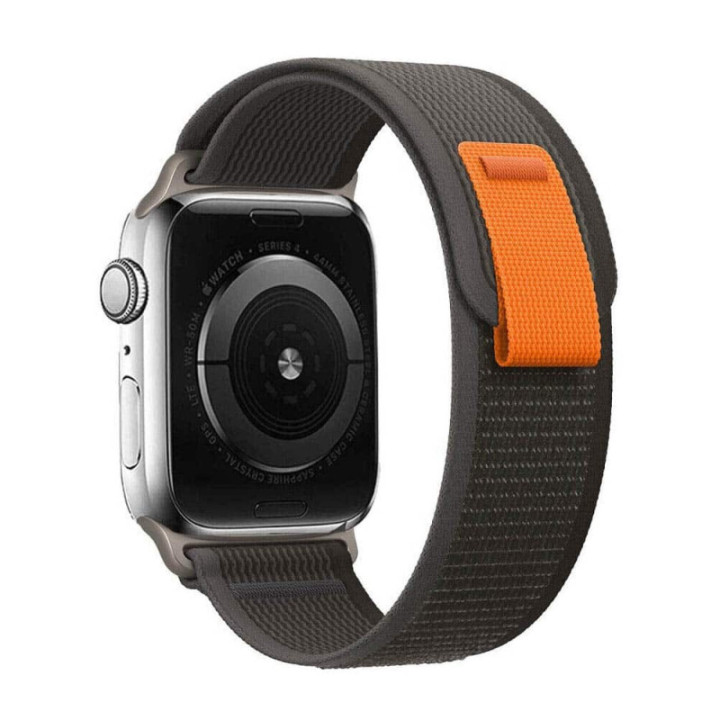 Tactic Elastinen nailon ranneke Apple Watch 8 (45mm) - Blackroom Grey