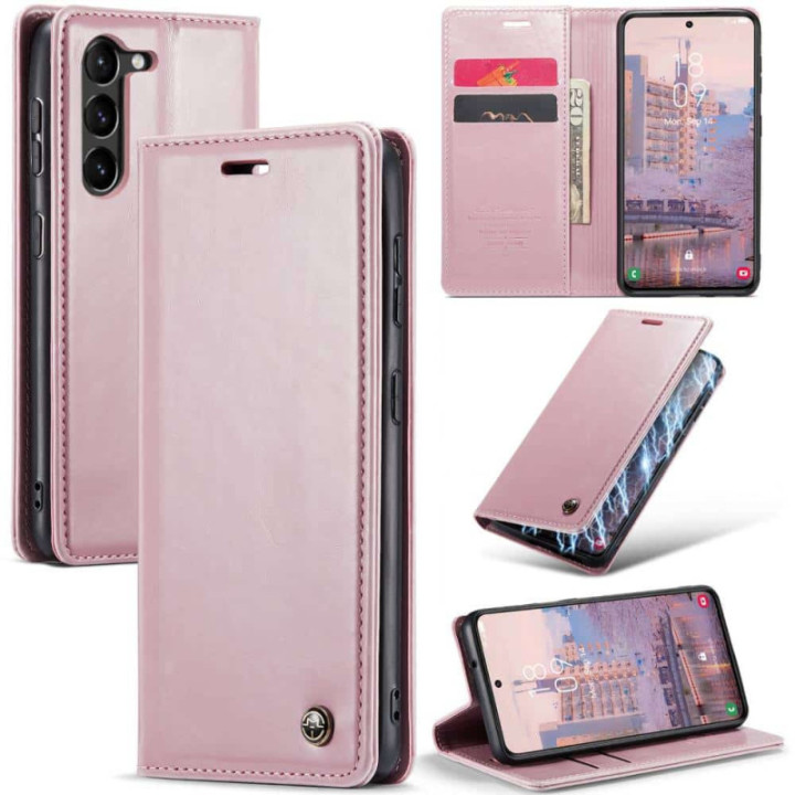 Mobil lommebok 2-korts lær Samsung Galaxy S23 - Lyserosa