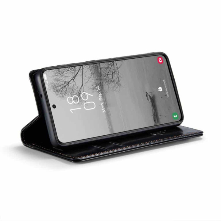 Handyhülle 2-Karten leder Samsung Galaxy S23 - Schwarz