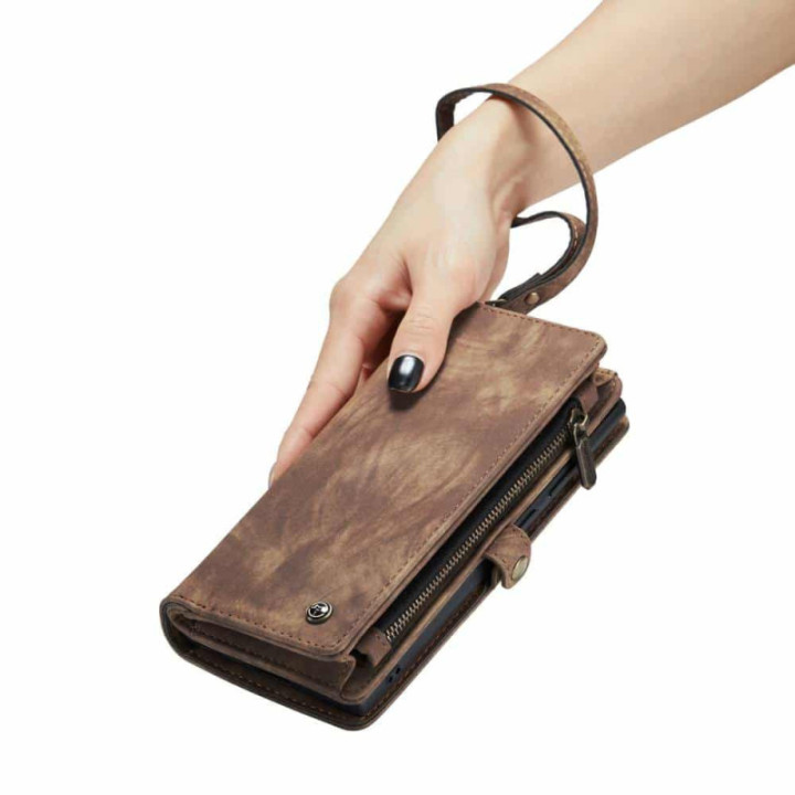 Multi Wallet CaseMe 11-kort Samsung Galaxy S23 Ultra - Brun