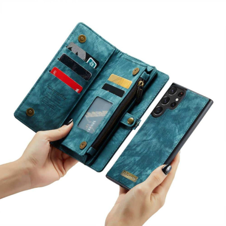 CaseMe Lompakkokotelo 11-kortti Samsung Galaxy S23 Ultra - Sininen