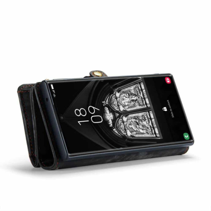 Multiplånbok CaseMe 11-kort Samsung Galaxy S23 Ultra - Svart/Grå