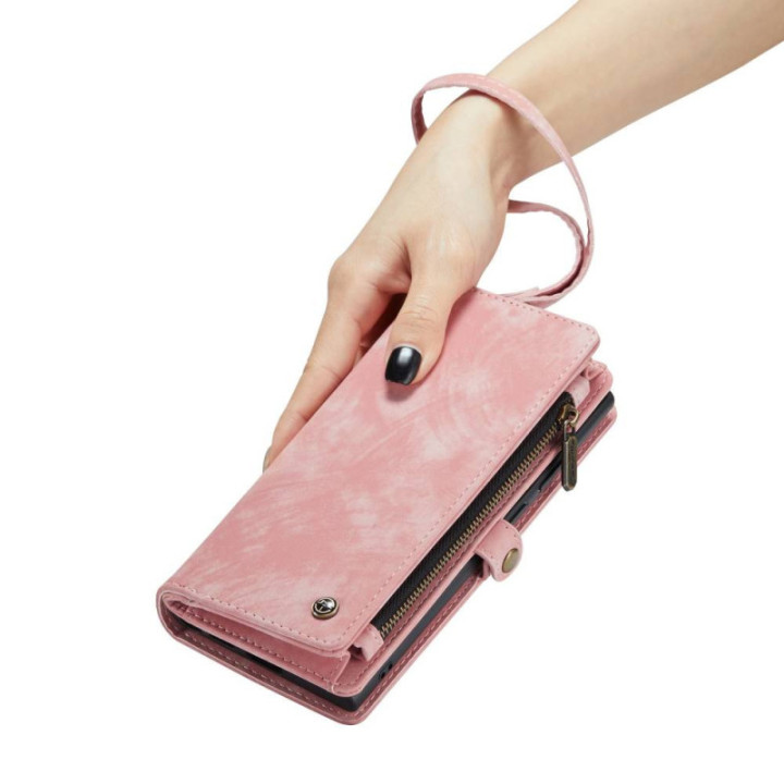 Multi Wallet CaseMe 11-kort Samsung Galaxy S23 Ultra - Rosa