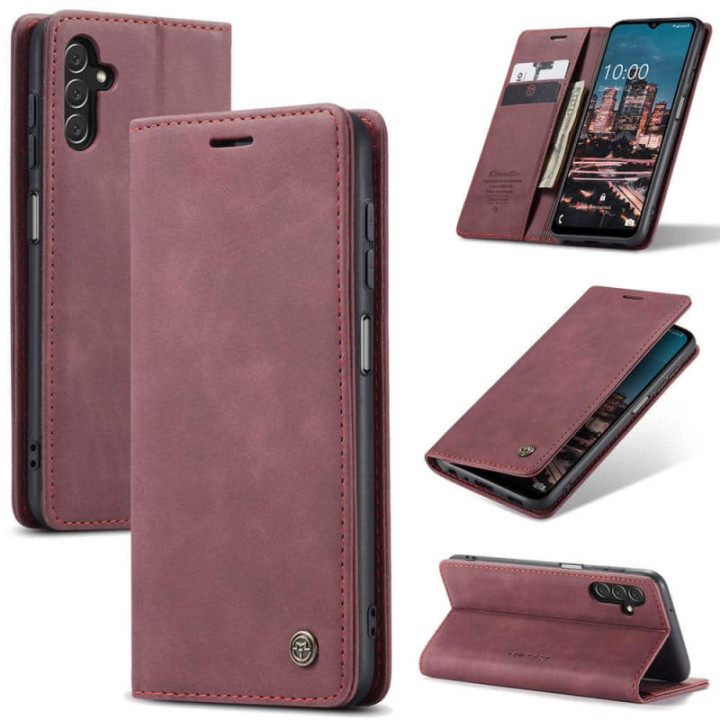 CaseMe Smart Magnet FlipCase Samsung Galaxy A14 5G - Vinrød