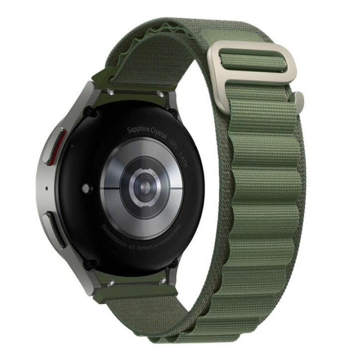 Artic Elastiskt nylon Armband Samsung Galaxy Watch 4 Classic (42mm) - Army