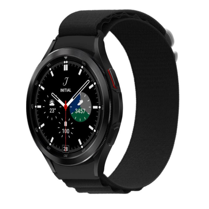 Artic Elastiskt nylon Armband Samsung Galaxy Watch 4 Classic (42mm) - Svart