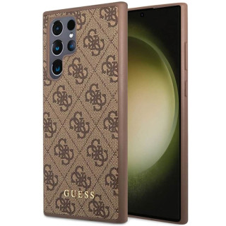 Guess Hardcase 4G metal gold logo Samsung Galaxy S23 Ultra - Braun