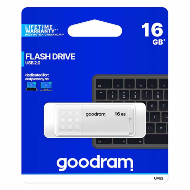 GOODRAM 16GB UME2 PenDrive USB 2.0 - Hvit