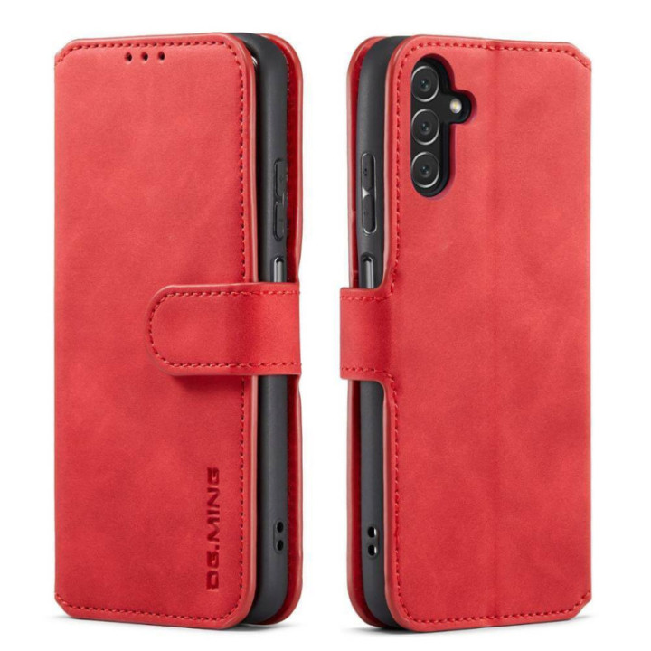DG-Ming mobilplånbok 3-kort Samsung Galaxy A13 5G - Röd