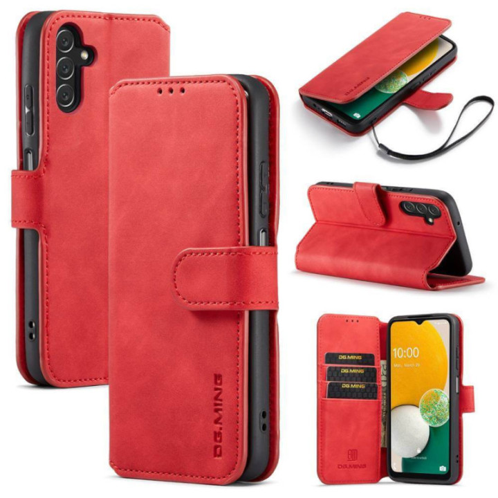 DG-Ming mobilplånbok 3-kort Samsung Galaxy A13 5G - Röd